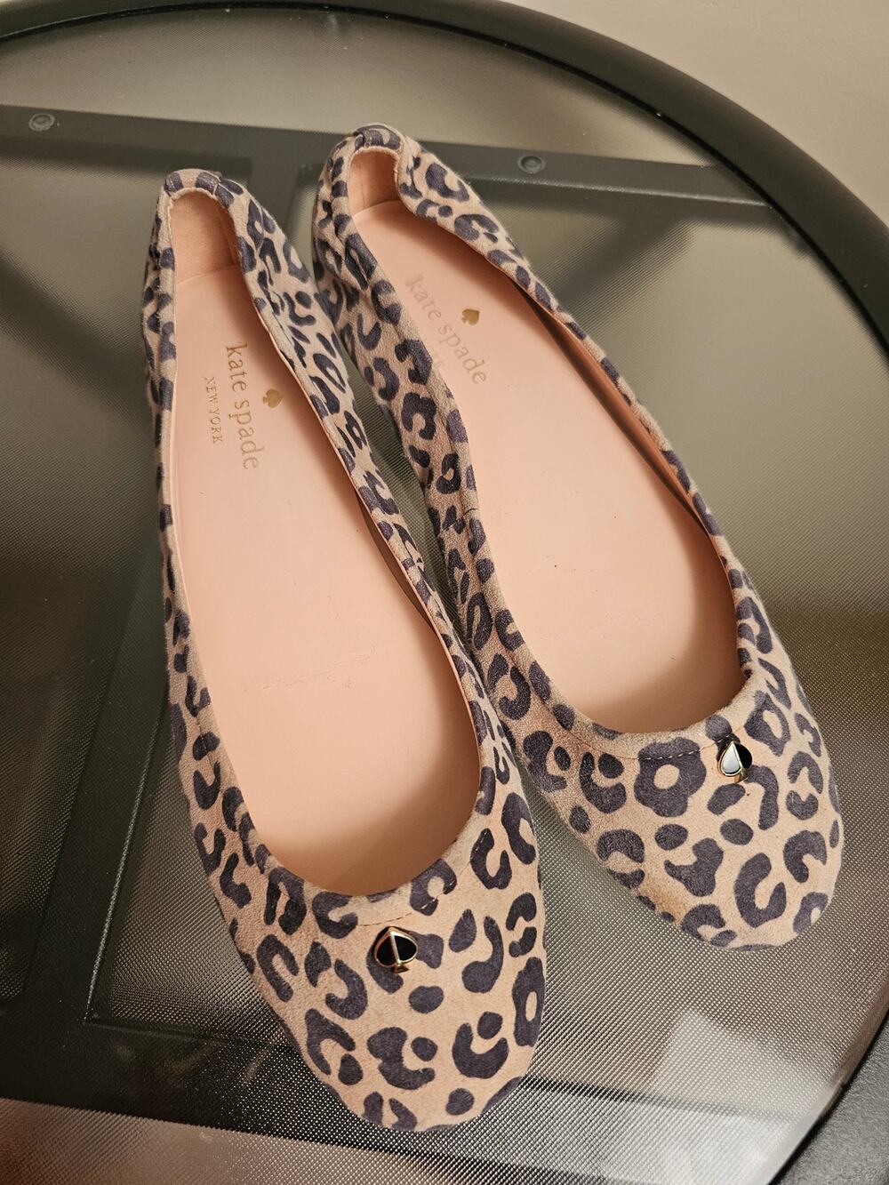 Size 8.5 Kate Spade Keaton Leopard Print Ballet Flats in Suede